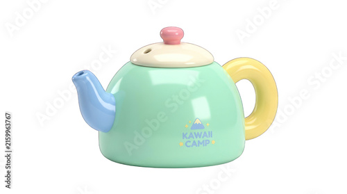 Pastel Colorful Teapot Illustration Isolated on a Transparent Background for A 362 Style Design
