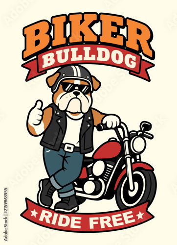 Biker Bulldog Riding a Motorcycle with a Bold Retro Freedom Spirit for Vintage Motorcycle Fans

37 Keywords