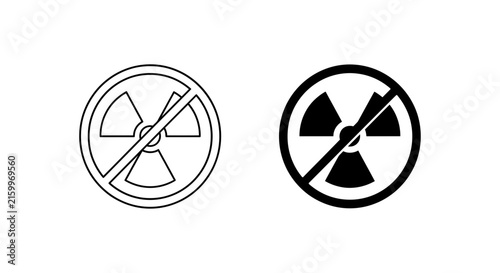 Bild auf Leinwand Radiation warning symbol in black and white vector illustration