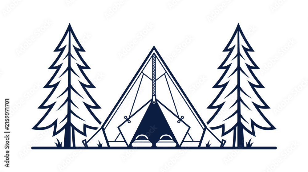 Obraz premium A-Frame Camping Tent Vector Illustration