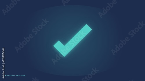 Cyber Security System Verification Animation with Checkmark Icon