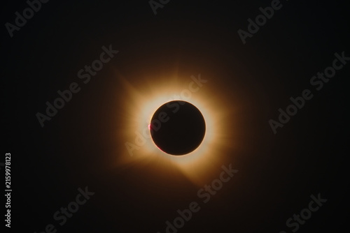 Total solar eclipse creating a corona effect