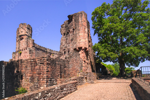 Close-up of Dilsberg Castle, Dilsberg, Neckargemünd. Baden-Württemberg - Germany.