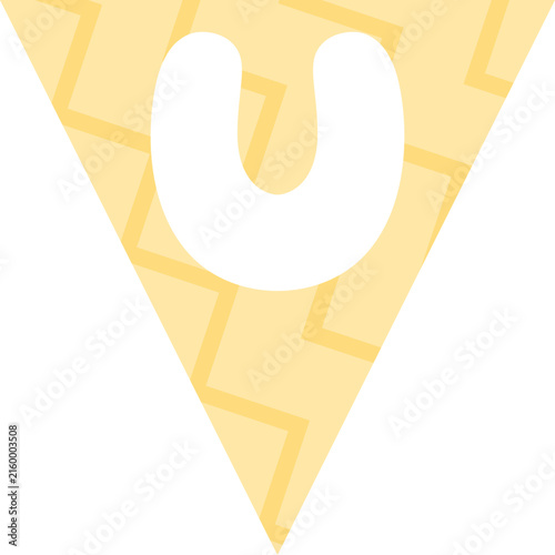 Triangular Flag Bunting Alphabet U