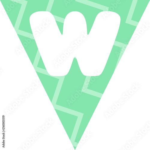 Triangular Flag Bunting Alphabet W