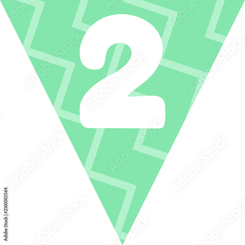 Triangular Flag Bunting Number 2