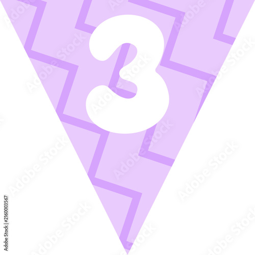 Triangular Flag Bunting Number 3