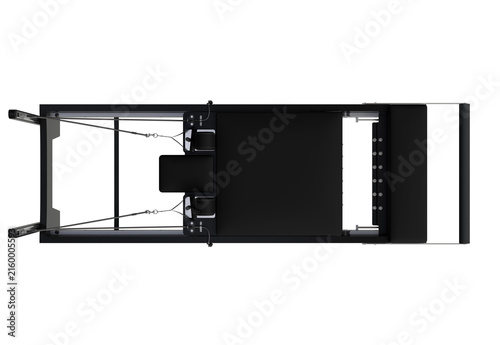 Modern Black Pilates Reformer Isolated