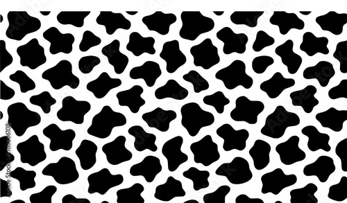 Obraz na plátně Seamless Cow Fur Spots Pattern Vector Background