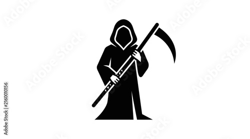 Grim Reaper Silhouette with Scythe