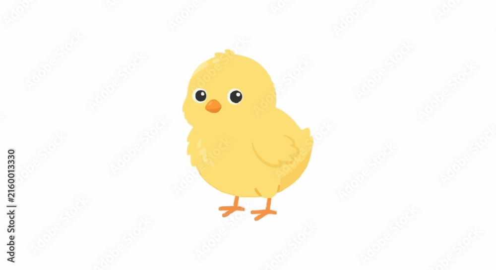 Fototapeta premium cute yellow chick vector illustration on white background