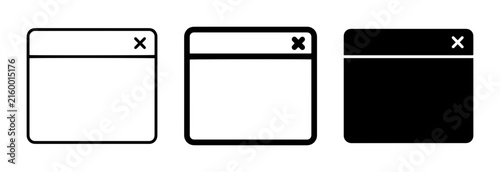 Popup window browser interface icons for web design and software application user experience