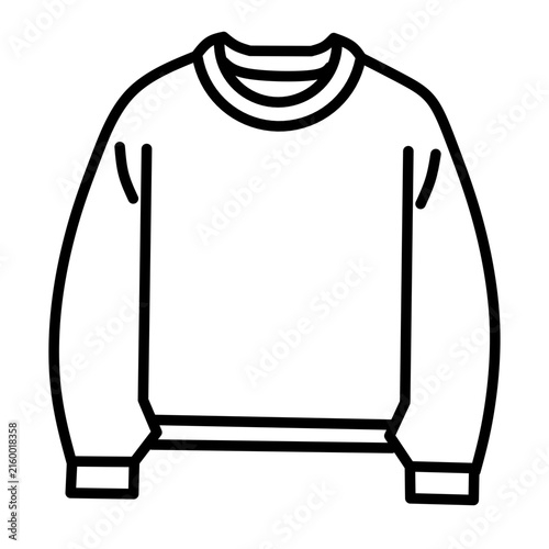Minimalist sweatshirt vector icon for apparel design