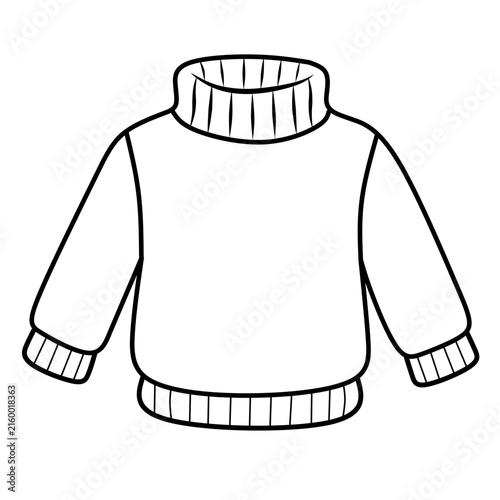 Simple turtleneck sweater vector line art