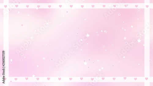 Cute Sweet Pastel Pink Gradient Wallpaper With Cute Star And Heart Decoration Video Motion Background 