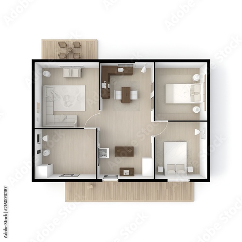 modern home interior with white background