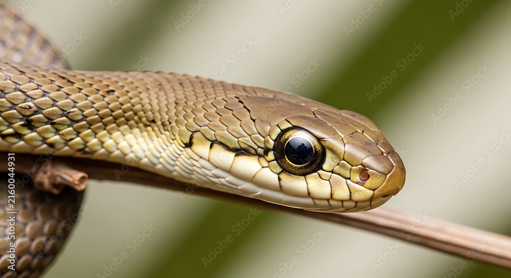 Fototapeta premium Closeup of snake head looking forward.