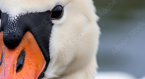 Close-up of Swan Bird Face.
