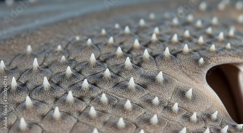 Close-up of textured surface with spikes.