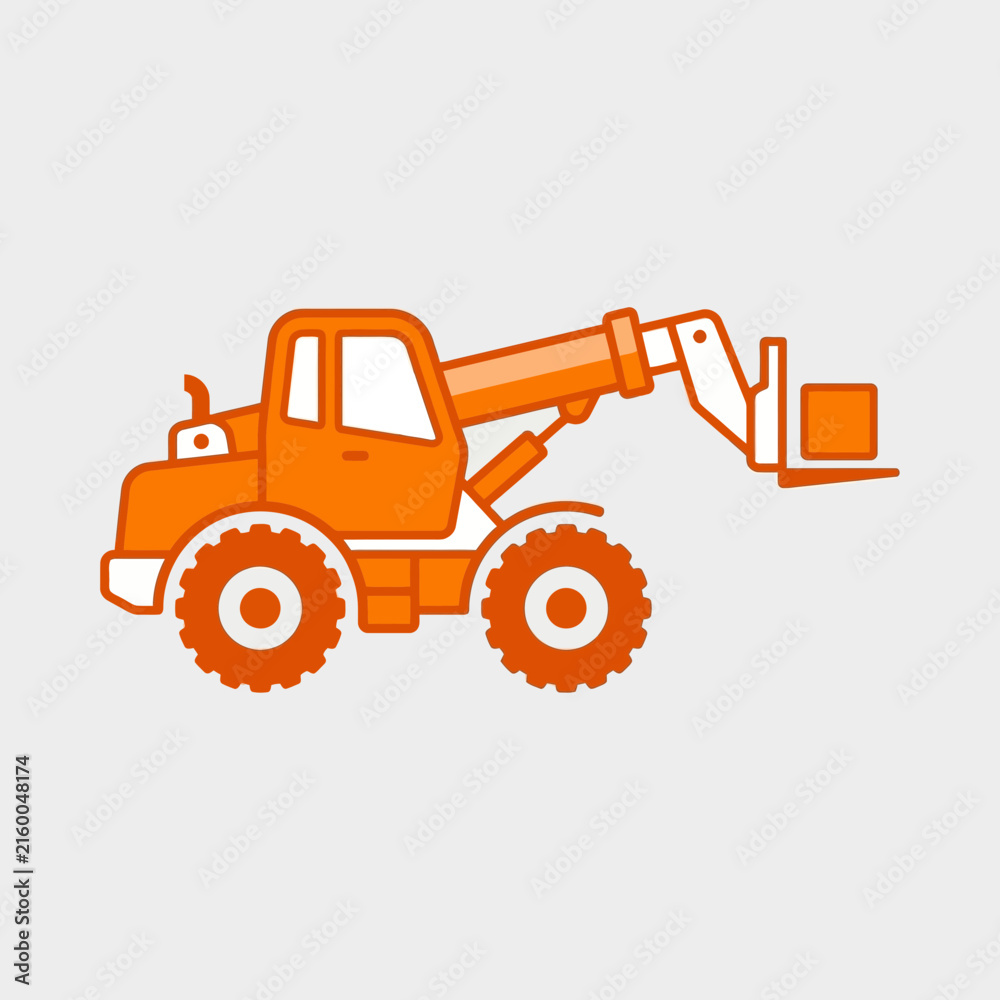 Fototapeta premium Telehandler Forklift Lifting Equipment For Construction Site Industry Work