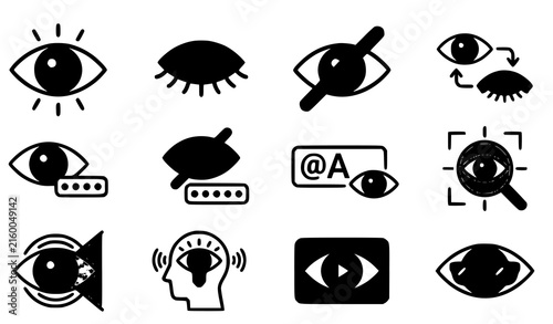 Fotografía Eye visibility eyesight and show hide password flat vector