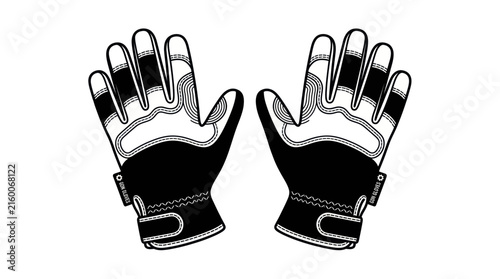 Tactical Sports Gloves Vector Illustration