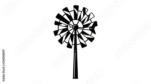 Farm Windmill Vector Illustration