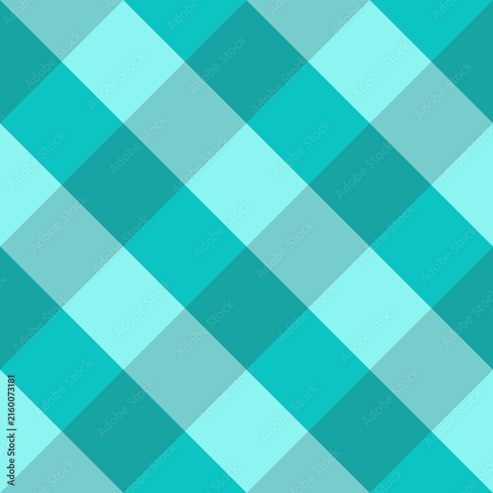 Fototapeta premium Seamless Geometric Argyle Pattern in Turquoise and Teal Diamond Shapes