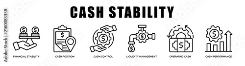 Bild auf Leinwand Cash Stability web banner icon illustration concept