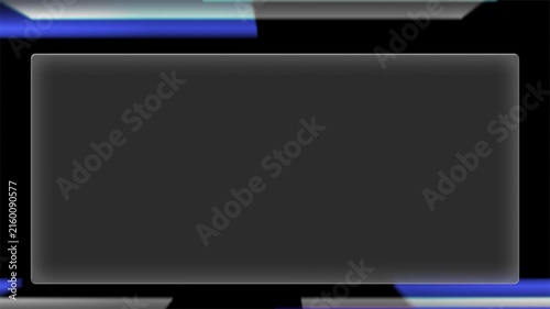 Futuristic Glassmorphism Content Display Screen Motion Graphic, Glowing Blue Light Bars Frame Overlay Video