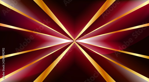 Golden light lines forming cross on dark red background for luxury style elegant graphic design and premium branding.