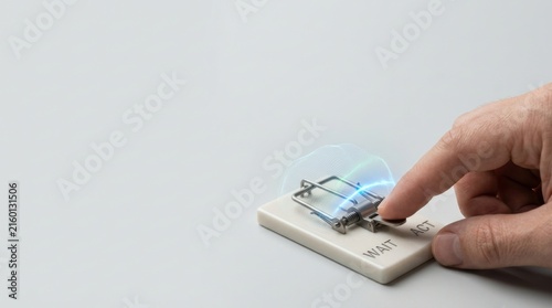 Visualization of decision threshold as a person touches a light switch signifying commitment from uncertainty to action