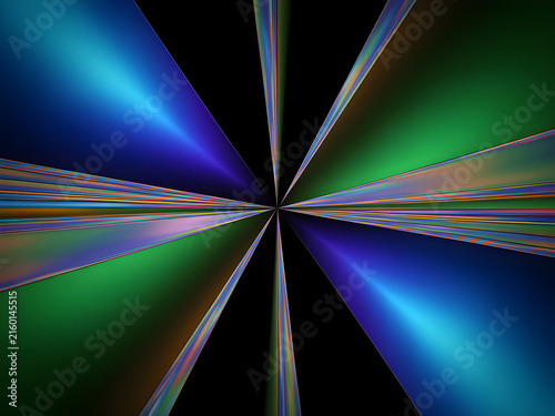 Abstract Radial Burst Background with Blue Green Light