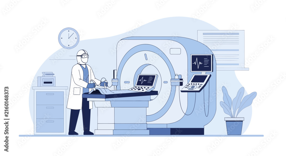 Fototapeta premium Medical Scan Procedure Isolated Transparent Background