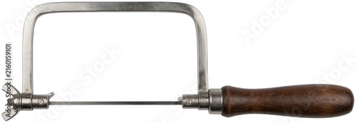 Cuadro en lienzo Jeweler's coping saw with wooden handle tool.