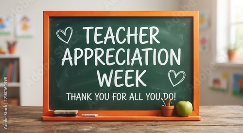 Teacher Appreciation Week message on school board