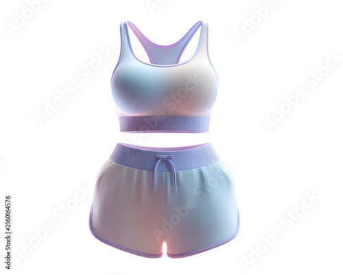 Modern Athletic Wear Set with Sports Bra and Shorts in Soft Colors