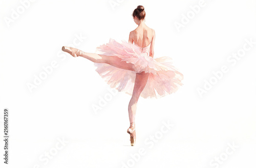 Graceful ballet dancer in a stunning pink tutu, capturing elegance in motion