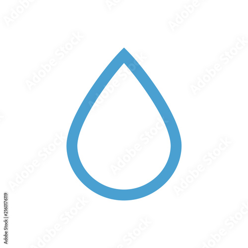 Simple blue water drop outline icon for liquid.