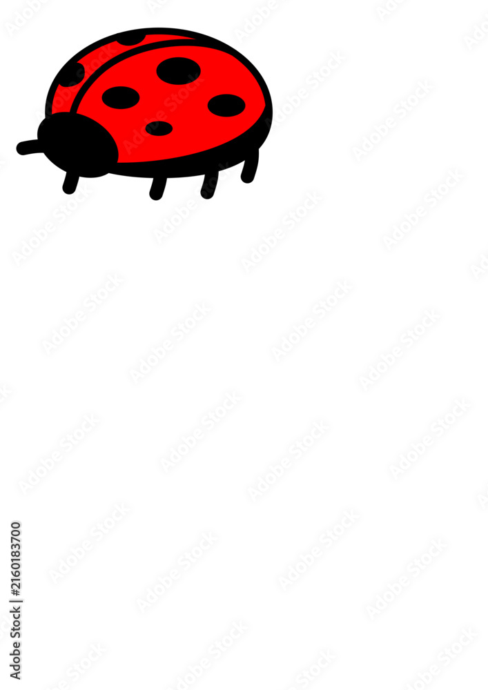 Fototapeta premium Cute Red Ladybug Insect Cartoon Vector Illustration
