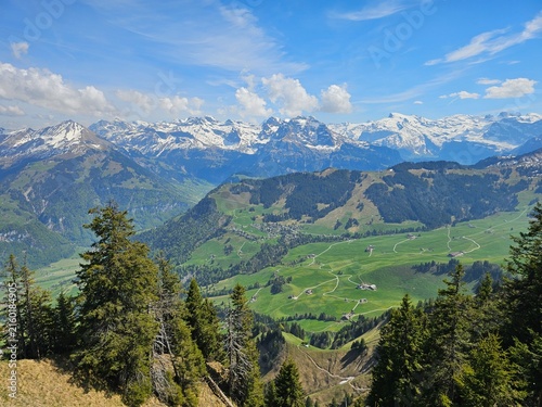 Canvas Print view of the mountains at stans, swiss