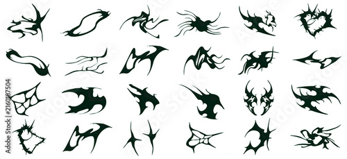neo-tribal graphics, cybersigilism, abstract and sharp curves, tribal-style graphics, tribal tattoo, tattoo design, retro-futurism, cyberpunk-style background