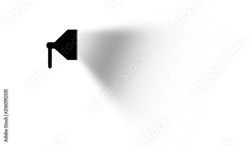 White Spotlight Beam Light Effect on Transparent Background