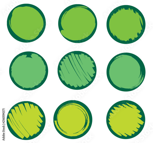 set of green stickers
