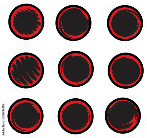  black red button set