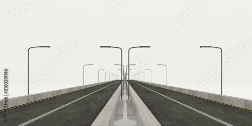 Fototapeta elevated expressway overpass road perspective render with-asphalt texture