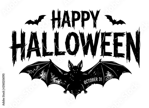 A spooky and delightful happy halloween celebration with bats and festive decorations