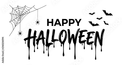 A spooky and delightful halloween illustration featuring bats spiders and a web