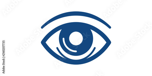 Cuadro en lienzo Blue eye icon representing privacy monitoring and user profile visibility