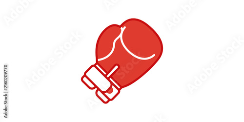 Obraz na plátně Red boxing glove sports equipment for combat training and fitness gym